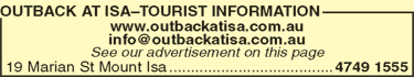 Outback At Isa-Tourist Information - Accommodation Bookings 2