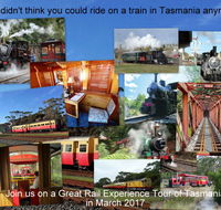 Great Rail Experiences  Tasmania Tour 2017 - Accommodation Bookings