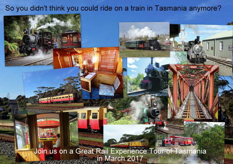 Great Rail Experiences  Tasmania Tour 2017 - Accommodation Bookings 0