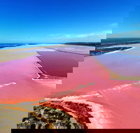 Pink Lake Aerial Flyover from Geraldton - Accommodation Bookings