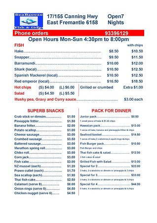 Seabreeze Fish & Chips - Accommodation Bookings 0