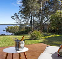 Braeside - waterfront fireplace